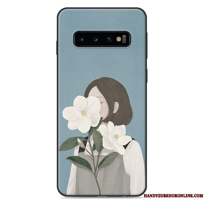 Etui Samsung Galaxy S10 Tasker Grøn Hængende Ornamenter, Cover Samsung Galaxy S10 Lille Sektion Telefon