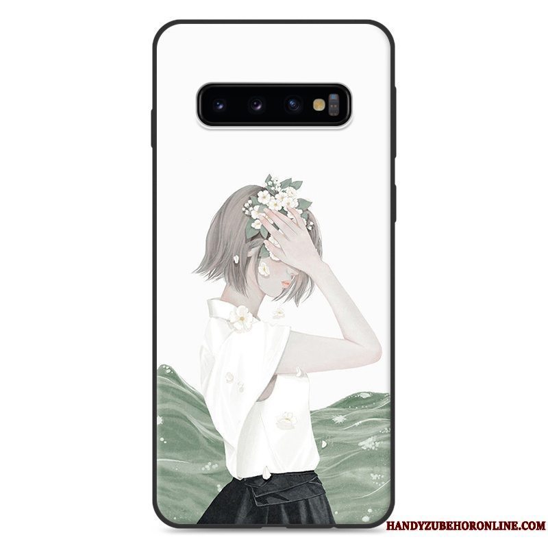 Etui Samsung Galaxy S10 Tasker Grøn Hængende Ornamenter, Cover Samsung Galaxy S10 Lille Sektion Telefon