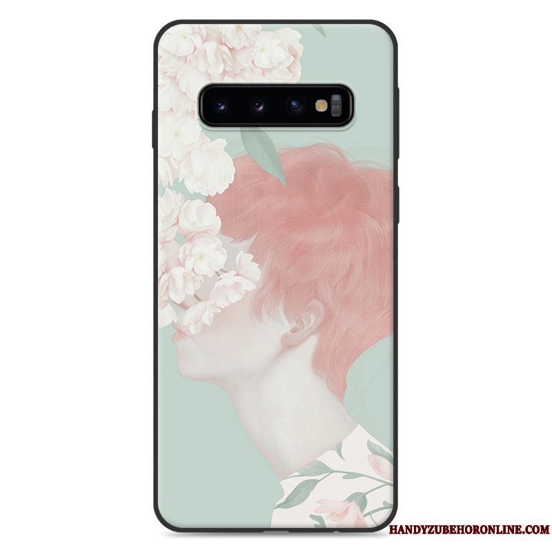 Etui Samsung Galaxy S10 Tasker Grøn Hængende Ornamenter, Cover Samsung Galaxy S10 Lille Sektion Telefon