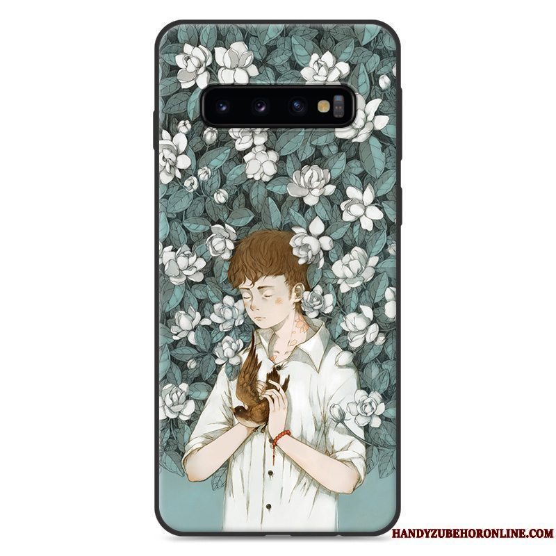 Etui Samsung Galaxy S10 Tasker Grøn Hængende Ornamenter, Cover Samsung Galaxy S10 Lille Sektion Telefon