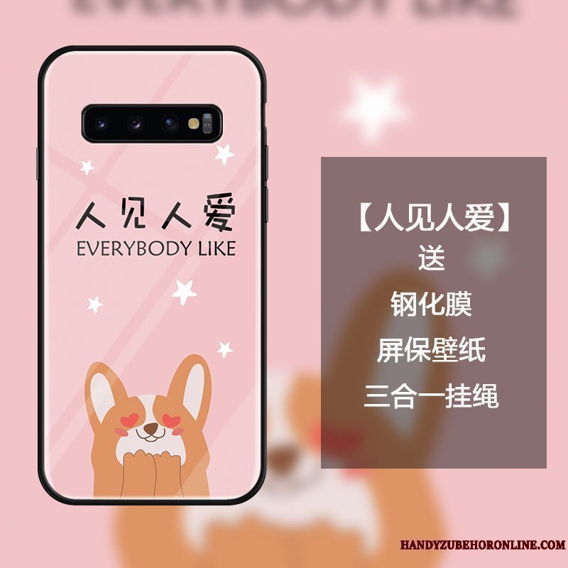 Etui Samsung Galaxy S10+ Tasker Lyserød Af Personlighed, Cover Samsung Galaxy S10+ Cartoon Hængende Ornamenter Smuk