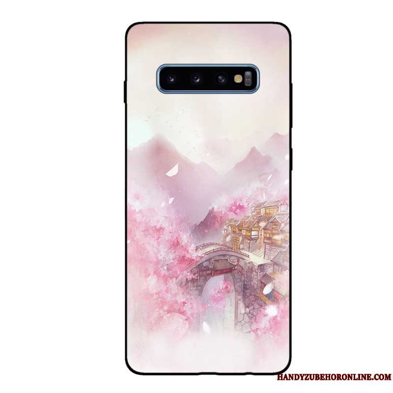 Etui Samsung Galaxy S10 Tasker Nubuck Anti-fald, Cover Samsung Galaxy S10 Beskyttelse Sort Tilpas