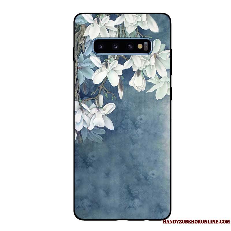 Etui Samsung Galaxy S10 Tasker Nubuck Anti-fald, Cover Samsung Galaxy S10 Beskyttelse Sort Tilpas