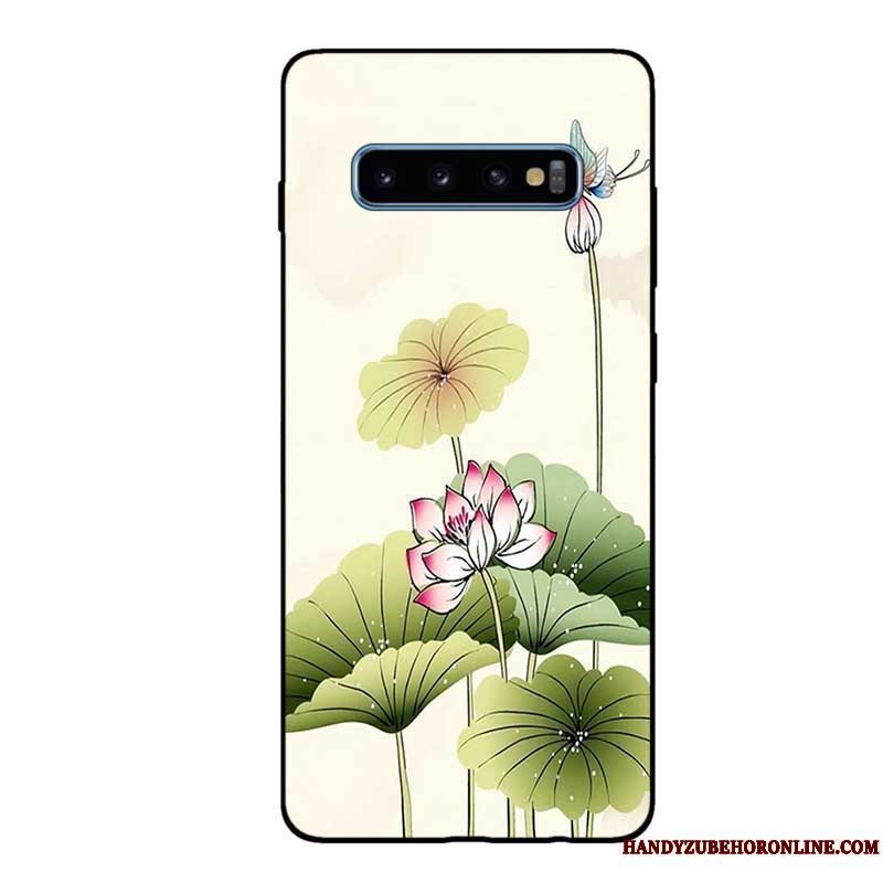 Etui Samsung Galaxy S10 Tasker Nubuck Anti-fald, Cover Samsung Galaxy S10 Beskyttelse Sort Tilpas