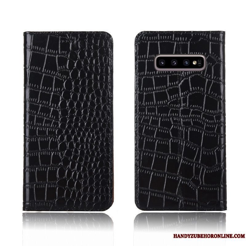 Etui Samsung Galaxy S10+ Tasker Ny Rød, Cover Samsung Galaxy S10+ Blød Anti-fald Krokodille