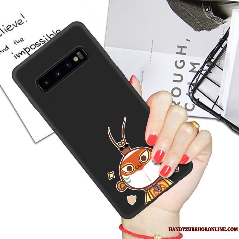 Etui Samsung Galaxy S10+ Tasker Sort Elskeren, Cover Samsung Galaxy S10+ Blød Net Red Anti-fald