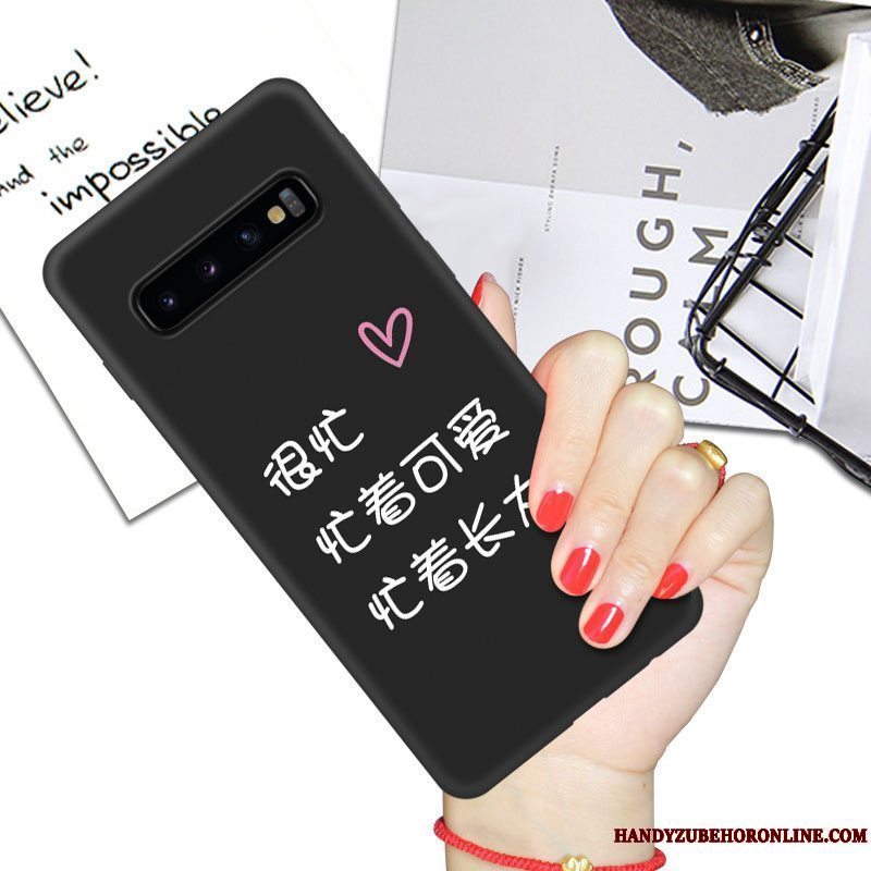 Etui Samsung Galaxy S10+ Tasker Sort Elskeren, Cover Samsung Galaxy S10+ Blød Net Red Anti-fald