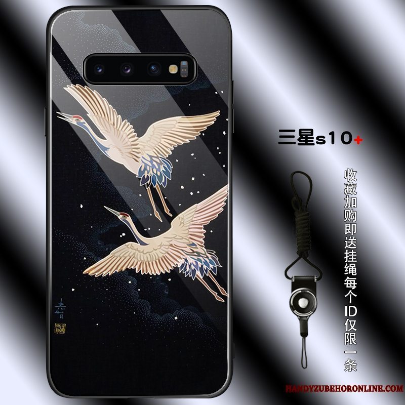 Etui Samsung Galaxy S10+ Tasker Telefonblå, Cover Samsung Galaxy S10+ Silikone Glas Af Personlighed