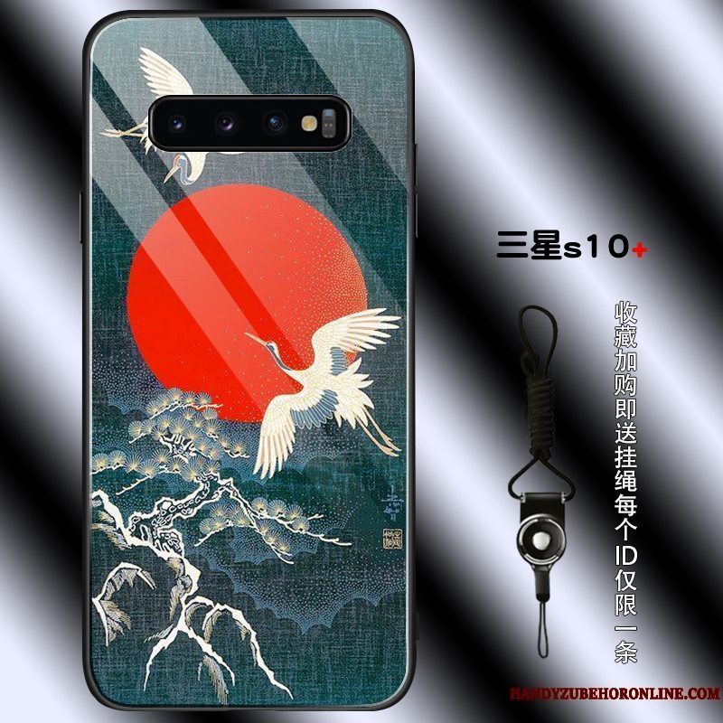 Etui Samsung Galaxy S10+ Tasker Telefonblå, Cover Samsung Galaxy S10+ Silikone Glas Af Personlighed