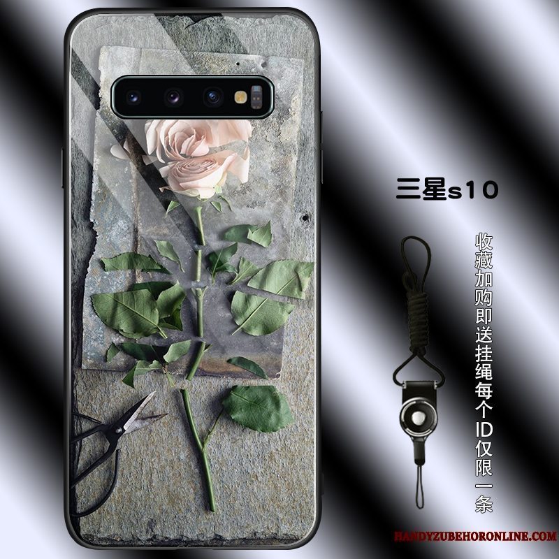 Etui Samsung Galaxy S10 Vintage Blomster Telefon, Cover Samsung Galaxy S10 Beskyttelse Simple Anti-fald