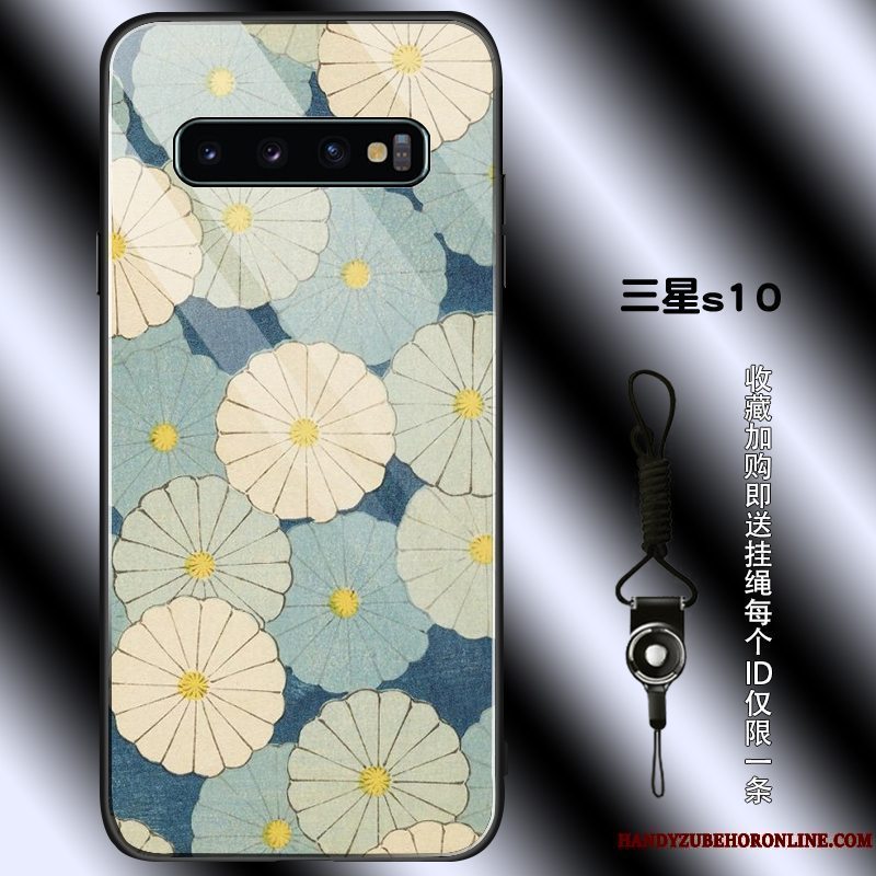 Etui Samsung Galaxy S10 Vintage Blomster Telefon, Cover Samsung Galaxy S10 Beskyttelse Simple Anti-fald