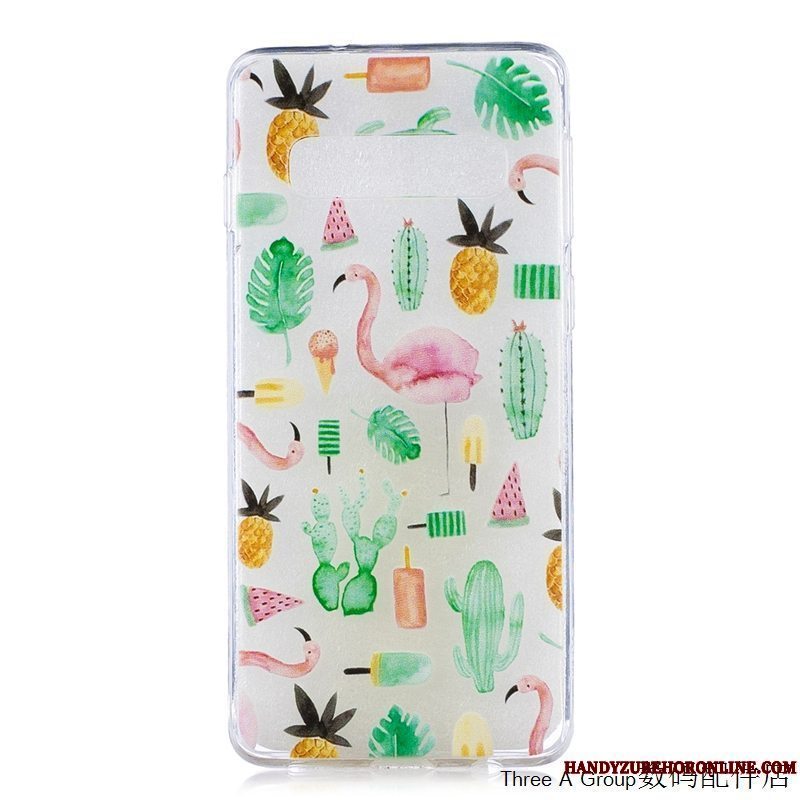 Etui Samsung Galaxy S10e Beskyttelse Grøn Telefon, Cover Samsung Galaxy S10e Cartoon Anti-fald