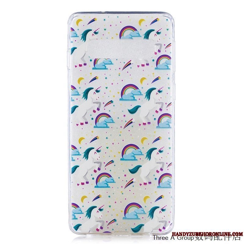 Etui Samsung Galaxy S10e Beskyttelse Grøn Telefon, Cover Samsung Galaxy S10e Cartoon Anti-fald