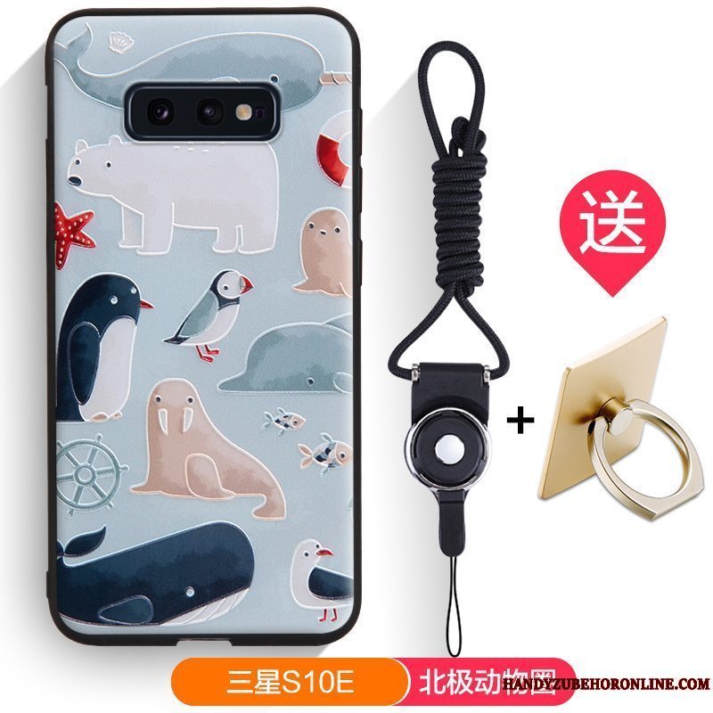 Etui Samsung Galaxy S10e Beskyttelse Nubuck Sort, Cover Samsung Galaxy S10e Tasker Anti-fald Telefon