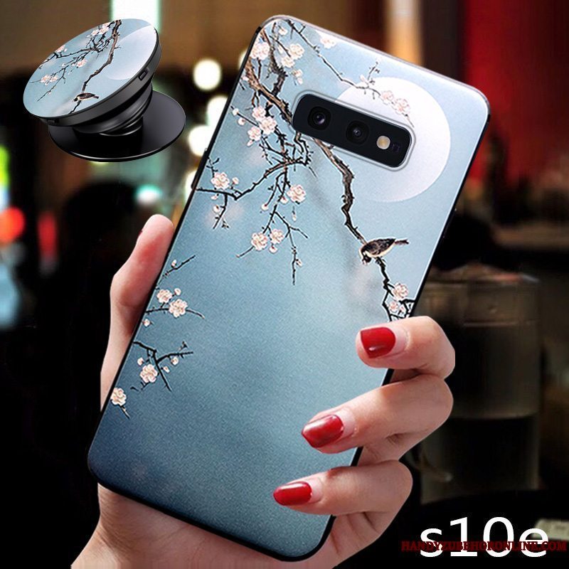 Etui Samsung Galaxy S10e Blød Blomster Trendy, Cover Samsung Galaxy S10e Tasker Lyserød Anti-fald