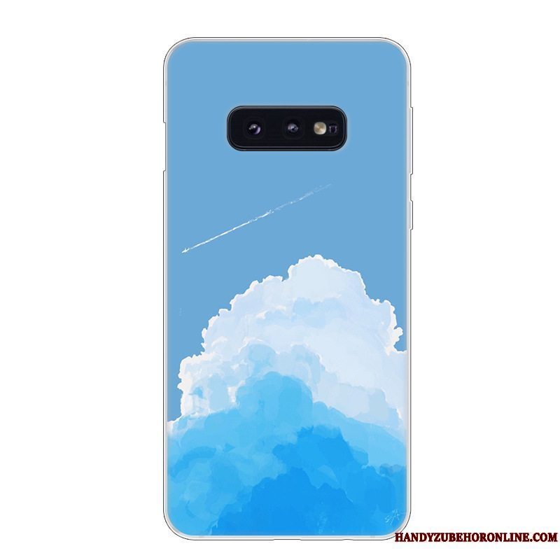 Etui Samsung Galaxy S10e Blød Blå Hvid, Cover Samsung Galaxy S10e Silikone Anti-fald Telefon