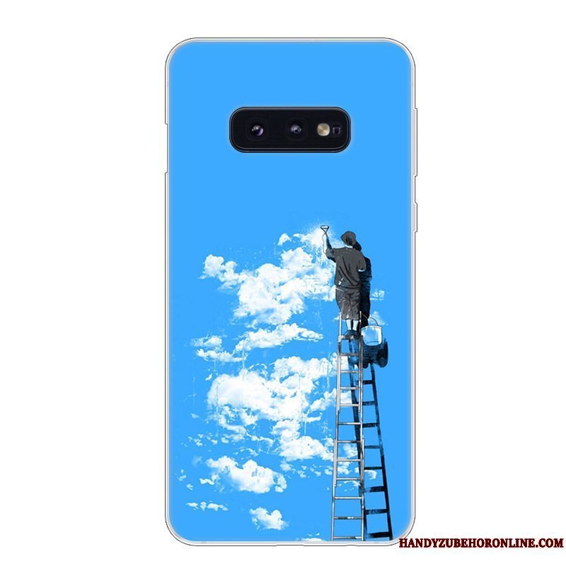 Etui Samsung Galaxy S10e Blød Blå Hvid, Cover Samsung Galaxy S10e Silikone Anti-fald Telefon