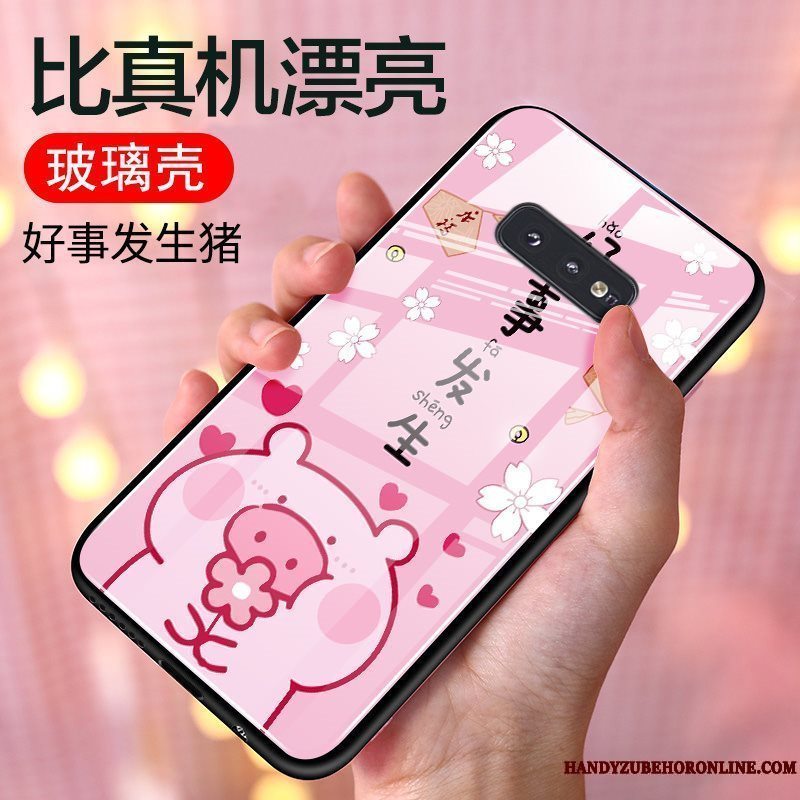 Etui Samsung Galaxy S10e Cartoon Anti-fald Ny, Cover Samsung Galaxy S10e Blå Hærdet Glas