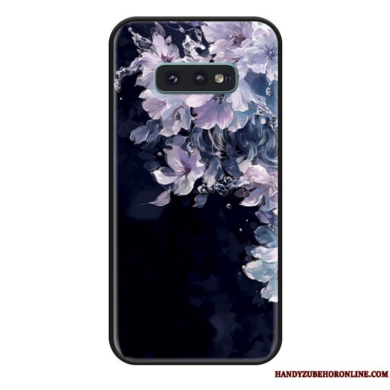 Etui Samsung Galaxy S10e Cartoon Vind Blomster, Cover Samsung Galaxy S10e Vintage Frisk Hvid