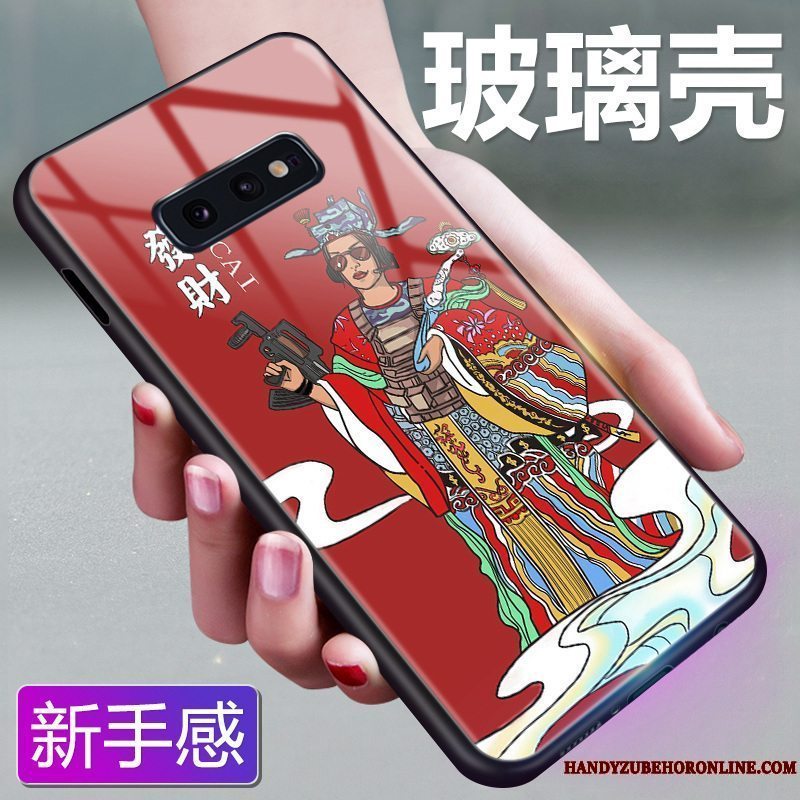 Etui Samsung Galaxy S10e Kreativ Glas Net Red, Cover Samsung Galaxy S10e Beskyttelse Rød Wealth