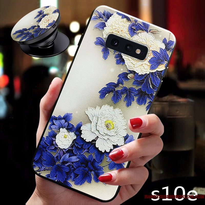 Etui Samsung Galaxy S10e Kreativ Net Red Anti-fald, Cover Samsung Galaxy S10e Tasker Blomster Ny