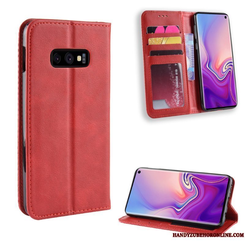 Etui Samsung Galaxy S10e Læder Kort Mønster, Cover Samsung Galaxy S10e Beskyttelse Telefonanti-fald