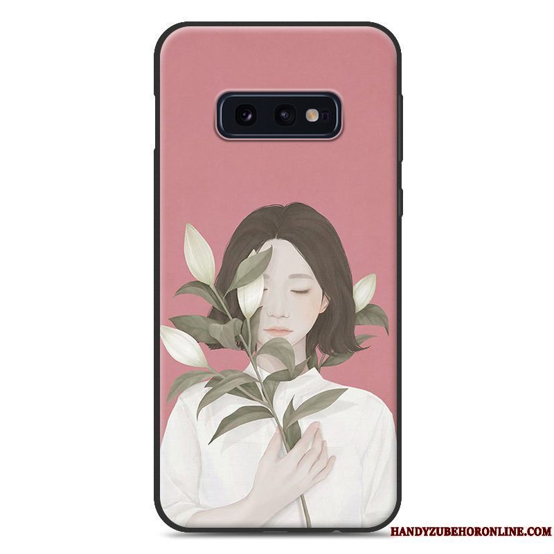 Etui Samsung Galaxy S10e Mode Frisk Telefon, Cover Samsung Galaxy S10e Silikone Net Red Simple