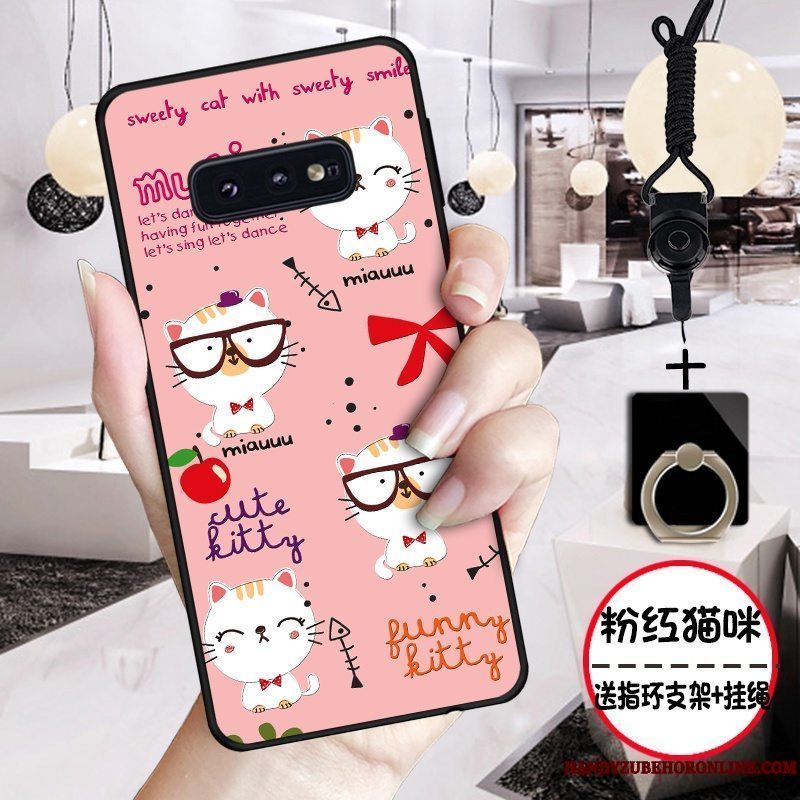 Etui Samsung Galaxy S10e Silikone Anti-fald Tredimensionale, Cover Samsung Galaxy S10e Beskyttelse Smuk Lyserød