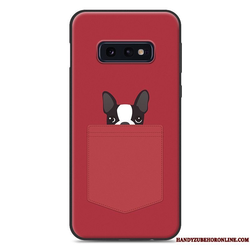 Etui Samsung Galaxy S10e Silikone Net Red Anti-fald, Cover Samsung Galaxy S10e Tasker Trend Telefon