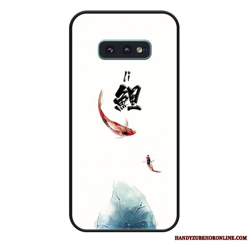 Etui Samsung Galaxy S10e Tasker Kinesisk Stil Blæk, Cover Samsung Galaxy S10e Kreativ Karpe Elskeren