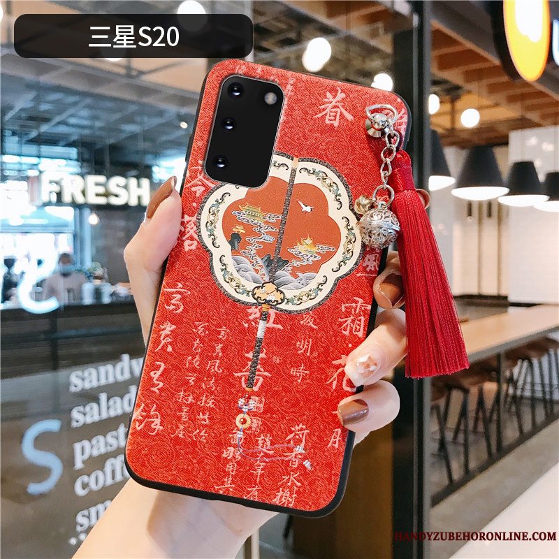 Etui Samsung Galaxy S20 Beskyttelse Telefonlyserød, Cover Samsung Galaxy S20 Vintage Rød Kinesisk Stil