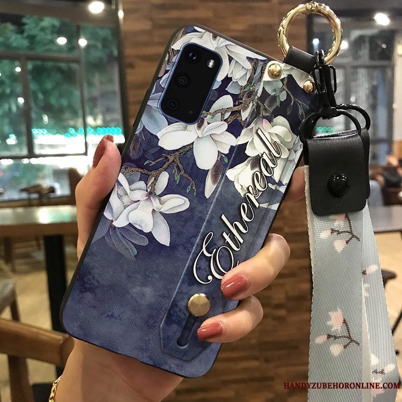 Etui Samsung Galaxy S20 Blød Lyserød Blomster, Cover Samsung Galaxy S20 Beskyttelse Hængende Ornamenter Frisk
