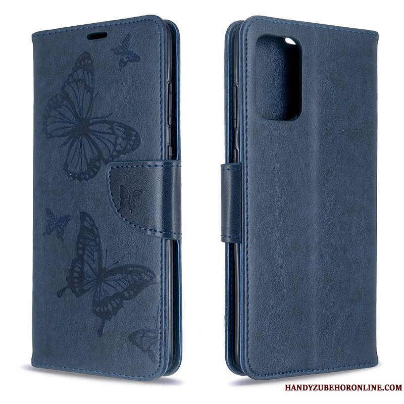 Etui Samsung Galaxy S20+ Folio Sommerfugle Prægning, Cover Samsung Galaxy S20+ Læder Telefonhængende Ornamenter