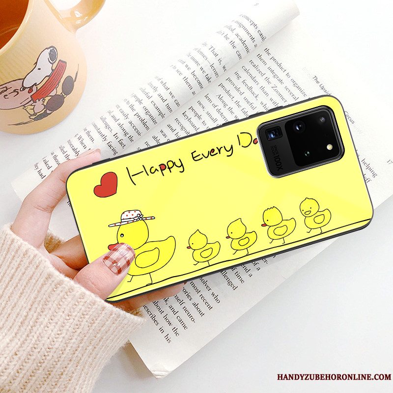 Etui Samsung Galaxy S20 Ultra Blød And Net Red, Cover Samsung Galaxy S20 Ultra Cartoon Trend Glas