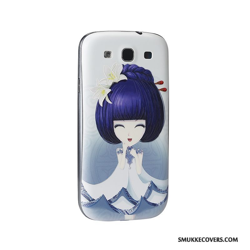 Etui Samsung Galaxy S3 Cartoon Lilla Telefon, Cover Samsung Galaxy S3 Relief Bagdæksel