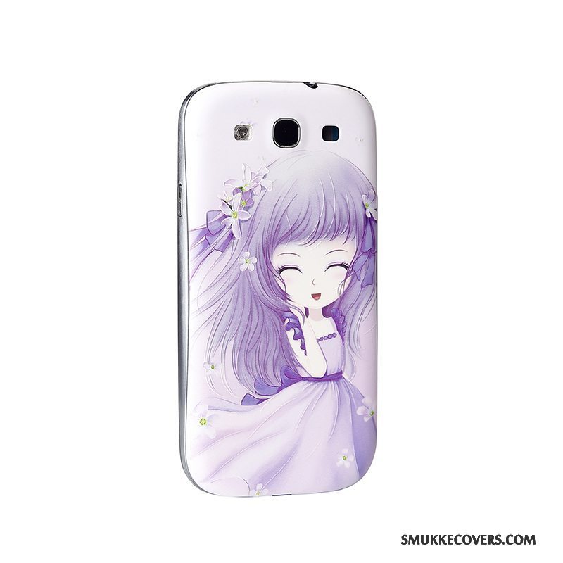 Etui Samsung Galaxy S3 Cartoon Lilla Telefon, Cover Samsung Galaxy S3 Relief Bagdæksel