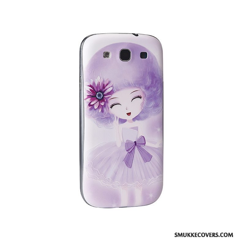 Etui Samsung Galaxy S3 Cartoon Lilla Telefon, Cover Samsung Galaxy S3 Relief Bagdæksel