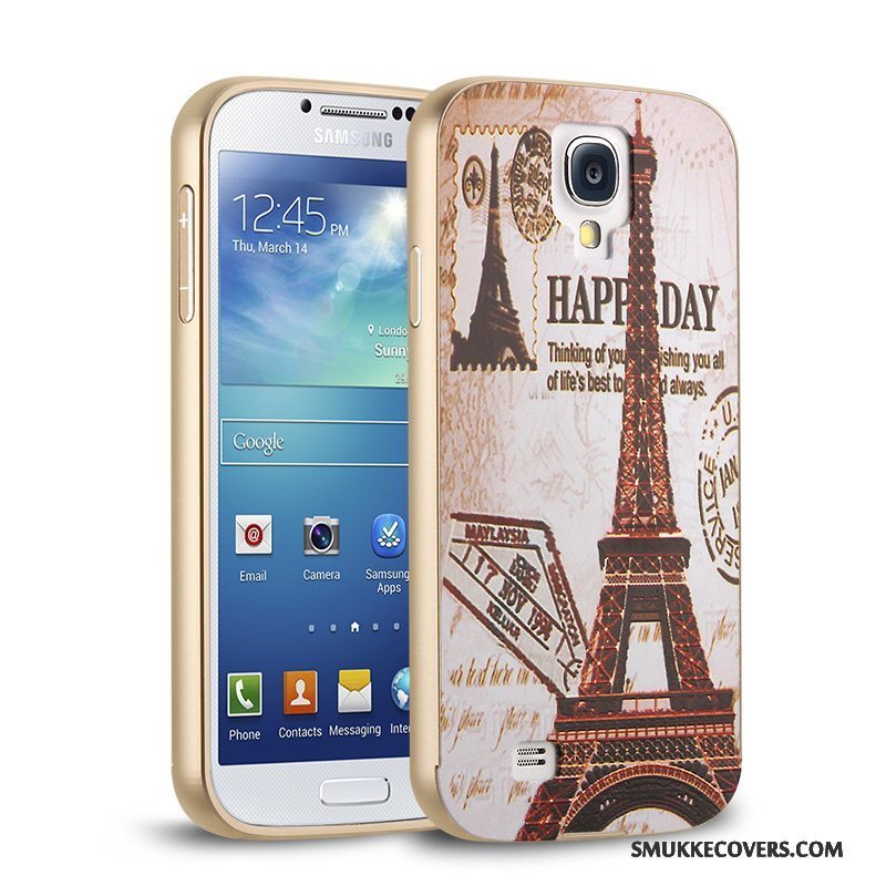 Etui Samsung Galaxy S4 Metal Ramme Anti-fald, Cover Samsung Galaxy S4 Beskyttelse Bagdæksel Lyserød