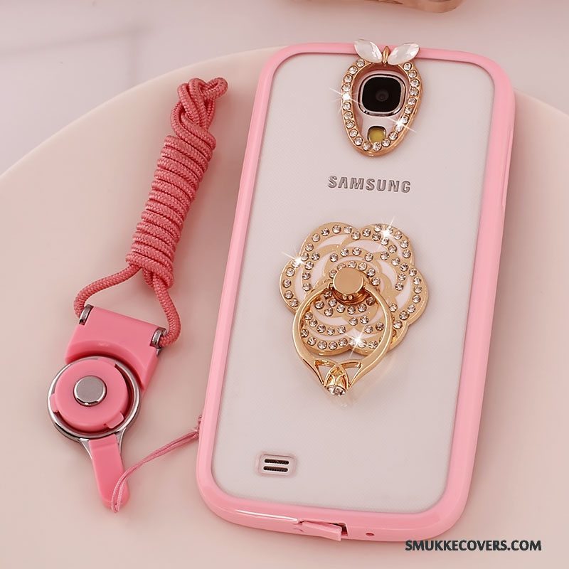 Etui Samsung Galaxy S4 Silikone Lyserød Telefon, Cover Samsung Galaxy S4 Beskyttelse Ring Hængende Ornamenter
