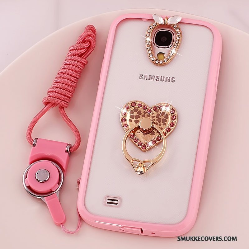Etui Samsung Galaxy S4 Silikone Lyserød Telefon, Cover Samsung Galaxy S4 Beskyttelse Ring Hængende Ornamenter