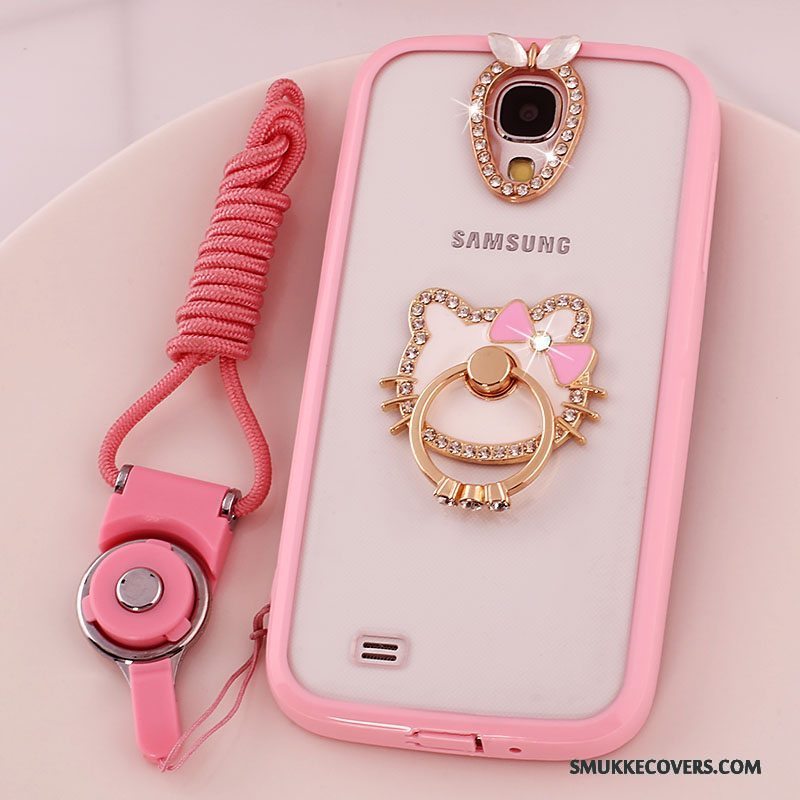 Etui Samsung Galaxy S4 Silikone Lyserød Telefon, Cover Samsung Galaxy S4 Beskyttelse Ring Hængende Ornamenter