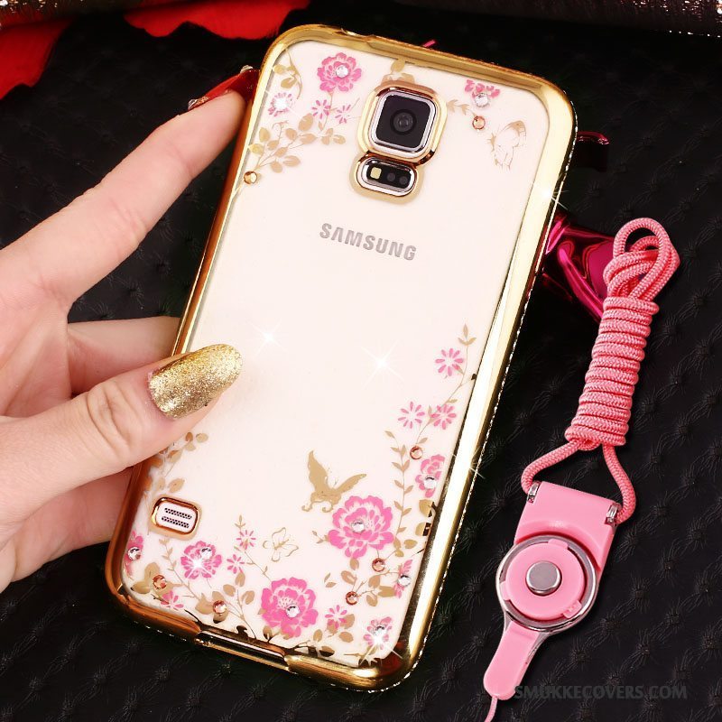 Etui Samsung Galaxy S4 Strass Anti-fald Blå, Cover Samsung Galaxy S4 Silikone Belægning Telefon