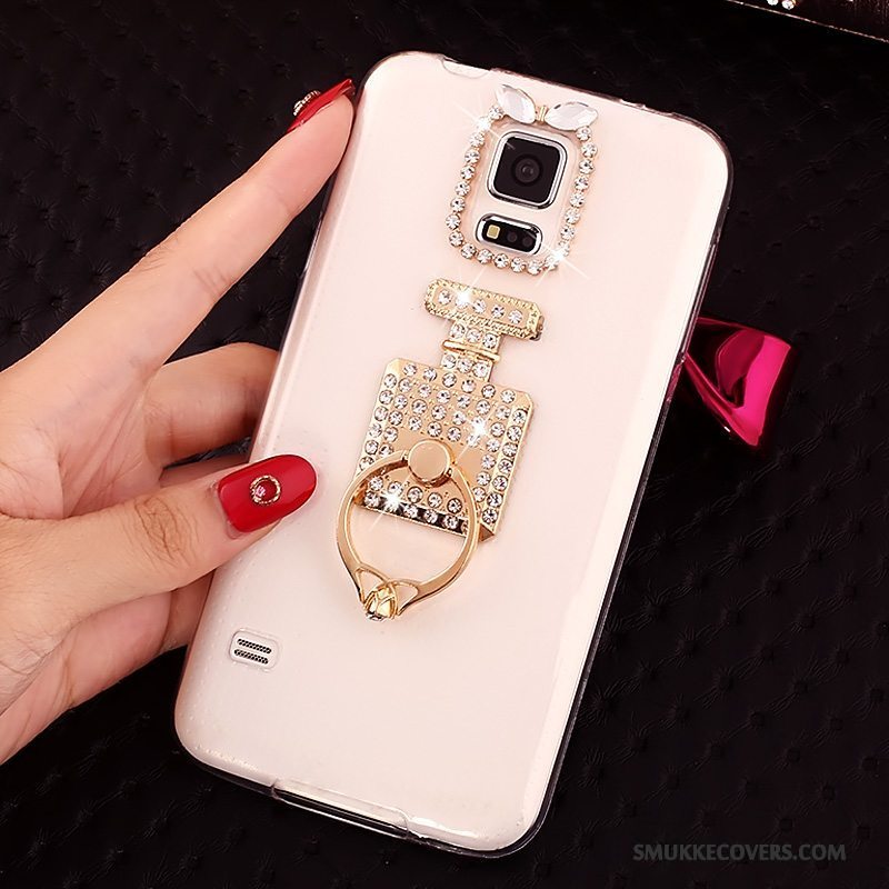 Etui Samsung Galaxy S5 Beskyttelse Guld Gennemsigtig, Cover Samsung Galaxy S5 Blød Anti-fald