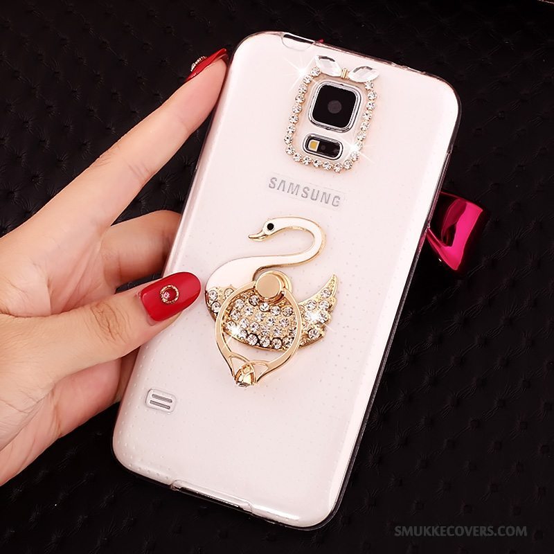 Etui Samsung Galaxy S5 Beskyttelse Guld Gennemsigtig, Cover Samsung Galaxy S5 Blød Anti-fald