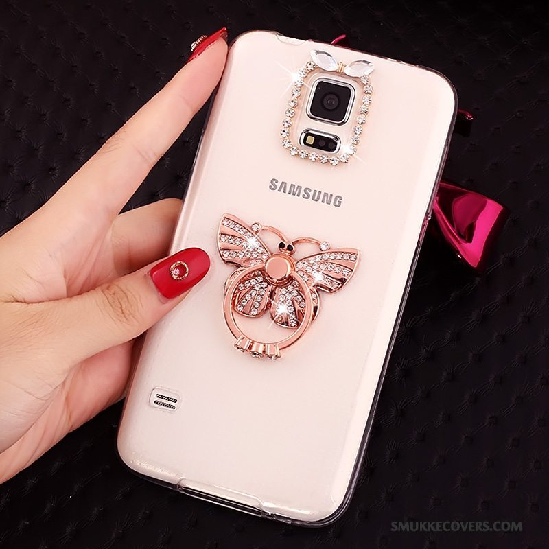 Etui Samsung Galaxy S5 Beskyttelse Guld Gennemsigtig, Cover Samsung Galaxy S5 Blød Anti-fald