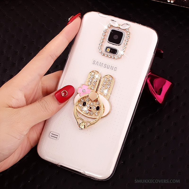 Etui Samsung Galaxy S5 Beskyttelse Guld Gennemsigtig, Cover Samsung Galaxy S5 Blød Anti-fald