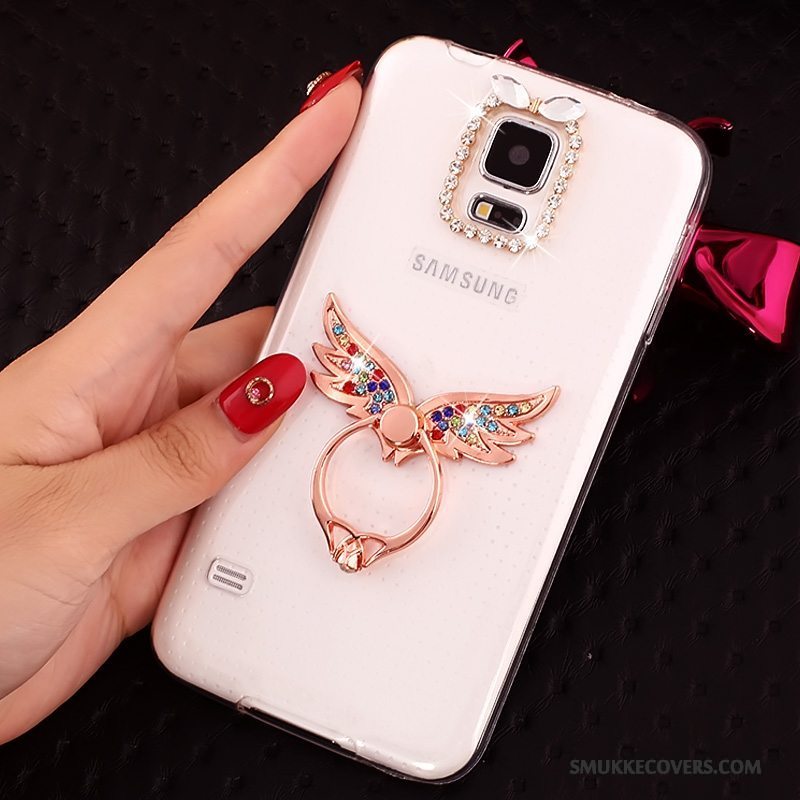 Etui Samsung Galaxy S5 Beskyttelse Guld Gennemsigtig, Cover Samsung Galaxy S5 Blød Anti-fald