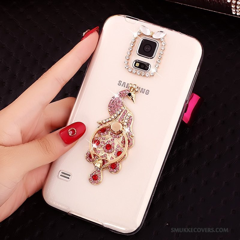 Etui Samsung Galaxy S5 Beskyttelse Guld Gennemsigtig, Cover Samsung Galaxy S5 Blød Anti-fald