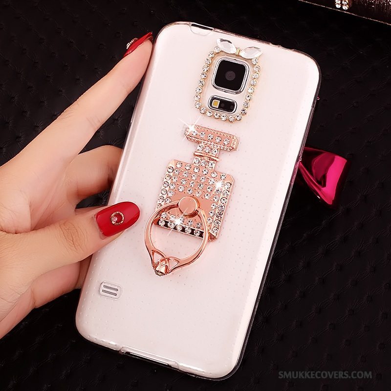 Etui Samsung Galaxy S5 Beskyttelse Guld Gennemsigtig, Cover Samsung Galaxy S5 Blød Anti-fald