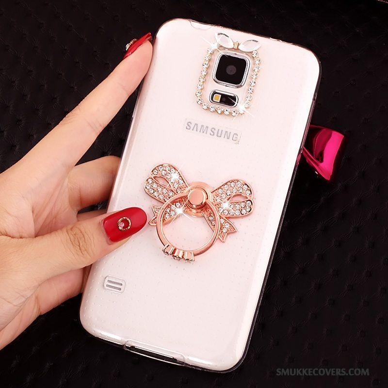 Etui Samsung Galaxy S5 Beskyttelse Guld Gennemsigtig, Cover Samsung Galaxy S5 Blød Anti-fald